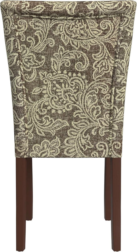 HomePop Classic Parsons Dining Chairs, Pack of 2, Brown Jacobean Print - LeafyLoom