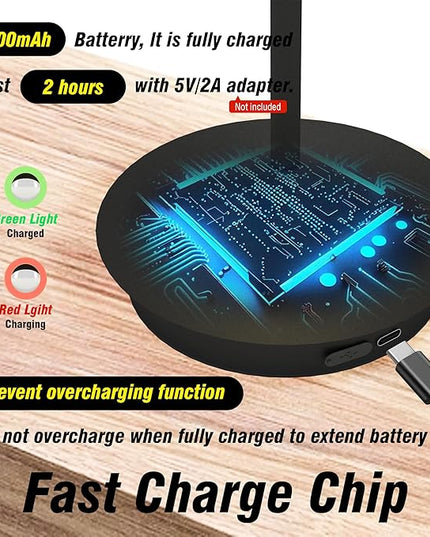 Rechargeable Table Lamp,Cordless Table Lamp,Touch Dimmable Wireless Lamp in Aluminium,5000mAh Battery Desk Lamp for Home/Restaurant/Outside Dining/Dinner/Patio(Black) - LeafyLoom