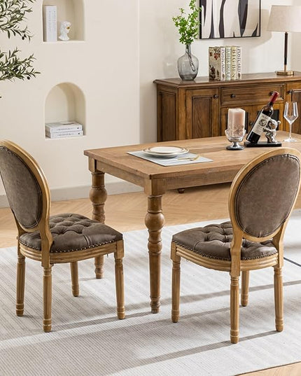 NicBex Haerin-SD-00123-LWJ Dining Chairs, 23"x19.1"x37.2", Brown - LeafyLoom