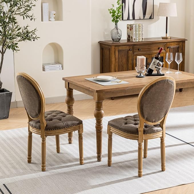 NicBex Haerin-SD-00123-LWJ Dining Chairs, 23"x19.1"x37.2", Brown - LeafyLoom