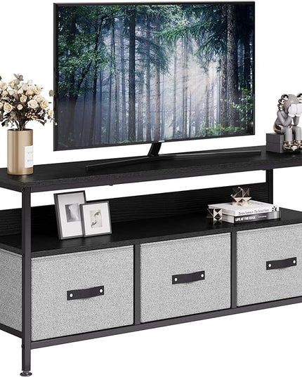 IDEALHOUSE Dresser TV Stand, Entertainment Center with Storage, 55 Inch TV Stand for Bedroom Small TV Stand Dresser with Drawers and Shelves, TV & Media Console Table Furniture for Living Room, Grey - LeafyLoom
