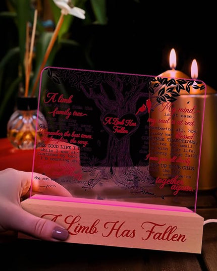 Memorial Gifts for Loss of Mom, Mother, Father, Dad, Husband Loved Ones | in Loving Memory of Loved One Gifts| Sympathy Gifts for Loss | Bereavement Gift Idea | Memory Night Light | Cardinal - LeafyLoom