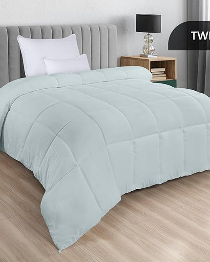 Utopia Bedding All Season 250 GSM Comforter - Soft Down Alternative Comforter - Plush Siliconized Fiberfill Comforter Twin Duvet Insert - Box Stitched (Twin/Twin XL, Light Gray) - LeafyLoom