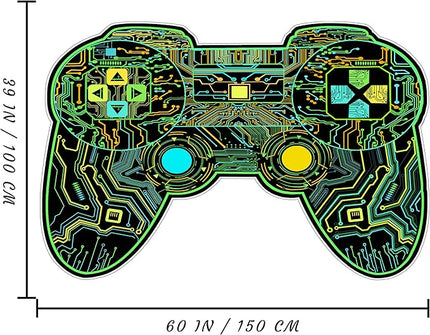 Gaming Rug for Boys Room Decor, Gamer Rugs Glow in The Blacklight Video Game Carpet Teens Playroom Non-Slip Area Rug Game Bedroom Floor Casual Mat (60"x39") - LeafyLoom