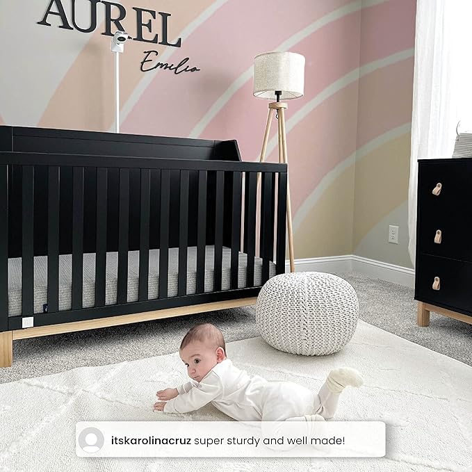 GAP babyGap Oxford 6-in-1 Convertible Crib - Greenguard Gold Certified, Bianca White/Natural - LeafyLoom
