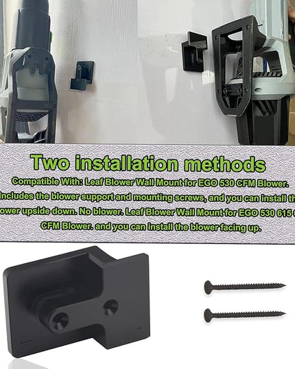 DECKMAN 1 x Leaf Blower Wall Mount | Holder | 2 x Battery Holders Compatible with EGO Leaf Blower/Battery, Blower Wall Mount for EGO 530 615 650 CFM Blower, Battery Mounts Fit for EGO 54v Batteries - LeafyLoom