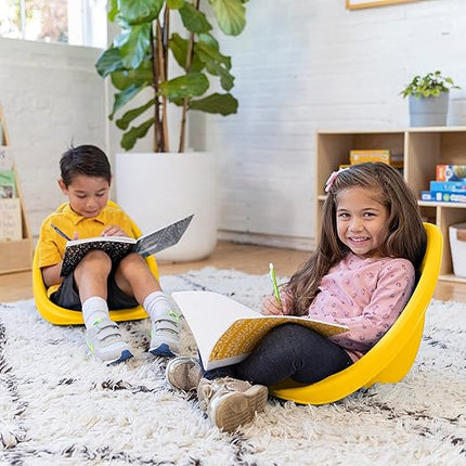 ECR4Kids Leaf Floor Seat, Rocker Chair, Yellow, 6-Piece - LeafyLoom