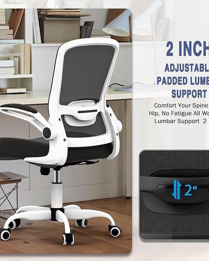 Office Chair, Ergonomic Desk Chair with Adjustable Lumbar Support, High Back Mesh Computer Chair with Flip-up Armrests-BIFMA Passed Task Chairs, Executive Chair for Home Office - LeafyLoom