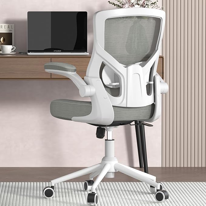 Office Chair, High Back Desk Chair Adjustable Height and Ergonomic Design Home Office Computer Chair Executive Lumbar Support Padded Flip-up Armrest Swivel Task Chair - LeafyLoom