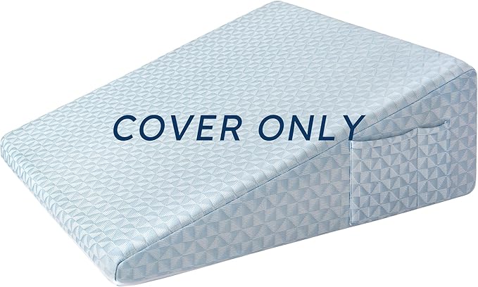 Bed Wedge Pillowcase 12" Wedge Pillow Cover Cooling and Breathable Replacement Cover Blue (Wedge Pillow Cover Only) - LeafyLoom