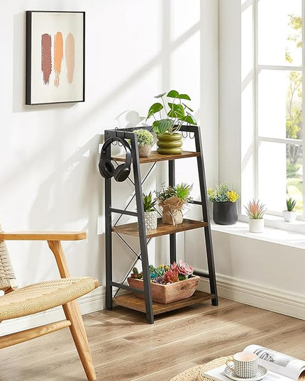 3-Tier Bathroom Ladder Shelf, Standing Tower Shelf Bookcase Freestanding Tower for Living Room Home and Office - LeafyLoom