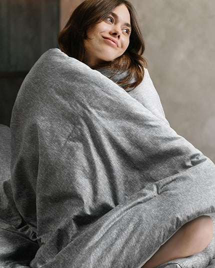Full Size Comforter Set Grey - 7 Pieces Bed in a Bag bedding Sets & Collections, Modern Luxury Comforter Sets with Sheets, Pillowcases & Shams - LeafyLoom