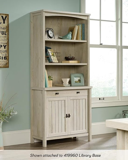 Sauder Costa Lateral File and Library Hutch Bundle, Chalked Chestnut - LeafyLoom