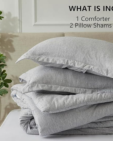 CozyLux Full Size Comforter Set - 3 Pieces Greyish Green Soft Luxury Cationic Dyeing Bedding Comforter for All Season, Breathable Lightweight Fluffy Boho Bed Sets with 1 Comforter and 2 Pillow Shams - LeafyLoom