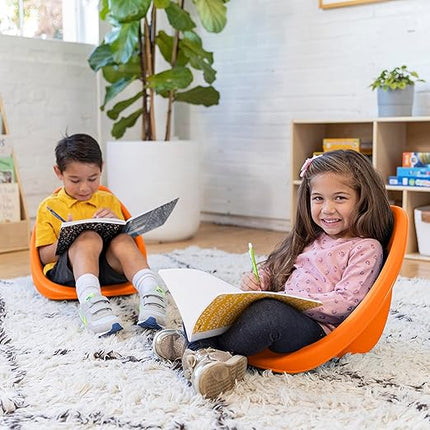 ECR4Kids Leaf Floor Seat, Rocker Chair, Orange, 6-Piece - LeafyLoom