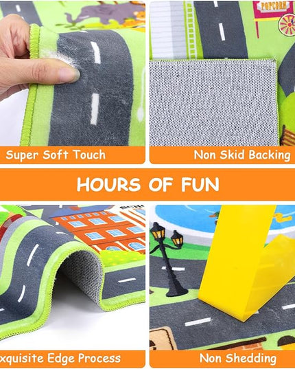HEBE Kids Play Rug 4'x6' ABC Alphabet Numbers Shapes Educational Kid Area Rug Washable Baby Crawling Mat Non Slip Kid Play Mat Carpet for Girl Boy Bedroom Playroom - LeafyLoom