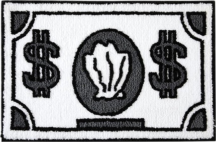RoomTalks Boho Cute Rugs for Bathroom Kitchen Dorm Bedroom Aesthetic, 2x3 Small Area Rugs Throw Carpet, Black and White Funky Trendy Cool Bath Mat Non Slip Washable Cartoon Kids Bathroom Rugs Decor - LeafyLoom
