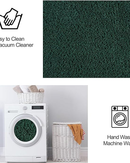 Area Rugs for Bedroom Living Room, 7x10 Dark Green Super Soft Comfy Thickened Memory-Foam Indoor Carpets, Modern Aesthetic Minimalist Carpet for Boys Girls Adults Apartment Nursery Home Décor - LeafyLoom