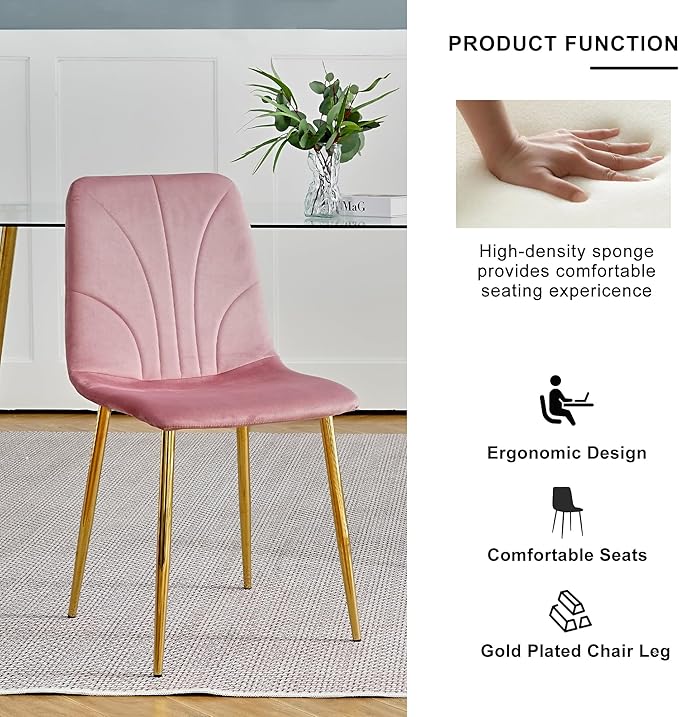 NicBex Haerin-SD-00367-LWJ Dining Chairs, 33.9"x18.1"x17.3", Pink - LeafyLoom