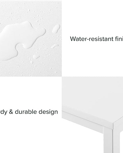 ZINUS Jennifer 55 Inch White Frame Desk / Computer Workstation / Office Desk / Easy Assembly, White - LeafyLoom