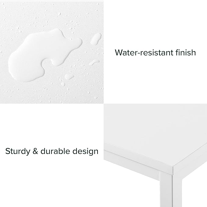 ZINUS Jennifer 55 Inch White Frame Desk / Computer Workstation / Office Desk / Easy Assembly, White - LeafyLoom