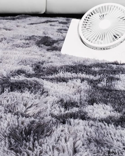 YOBATH Large Area Rugs 8x10 Feet for Living Room, Big fluffy Shag Rug for Bedroom, Soft Fuzzy Shaggy Carpet Rugs for Kids Girls Boys Playroom Nursery Dorm Room Decor, Tie-Dyed Dark Grey - LeafyLoom