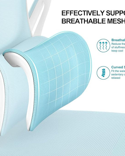 Misolant Ergonomic Office Chair, Desk Chair with Lumbar Support, Mesh Office Chair, Ergonomic Chair with Adjustable Headrest and Armrest,Comfortable Office Chair for Home Blue - LeafyLoom
