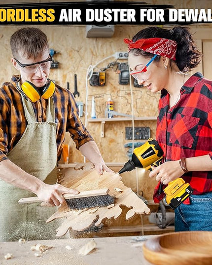 LIVOWALNY Cordless Dust Blower for Dewalt 20V Battery, Leaf Blower Brushless Handheld Blower Sawdust Blower 447 MPH/39 CFM for Garages, Sawmill Room, Workshop Cleaning, Home Improvement (No Battery) - LeafyLoom