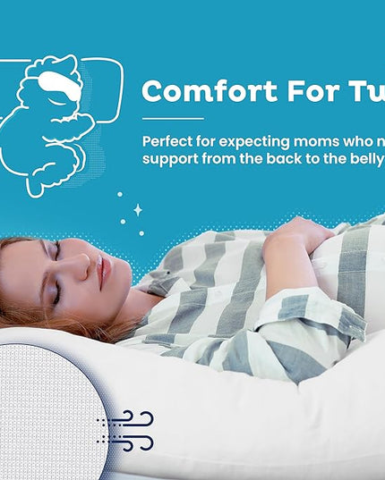 Snuggle-Pedic Body Pillow for Adults, Cozy Comfort Down Alternative Pregnancy Pillows - Soft, Supportive, Breathable Side Sleepers Maternity Pillow - Long Cuddle Pillow for Bed, 20x54 Full Body Pillow - LeafyLoom
