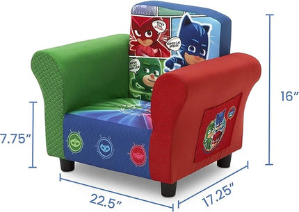 Delta Children Colorful Kids Upholstered Chair, Pj Masks - LeafyLoom