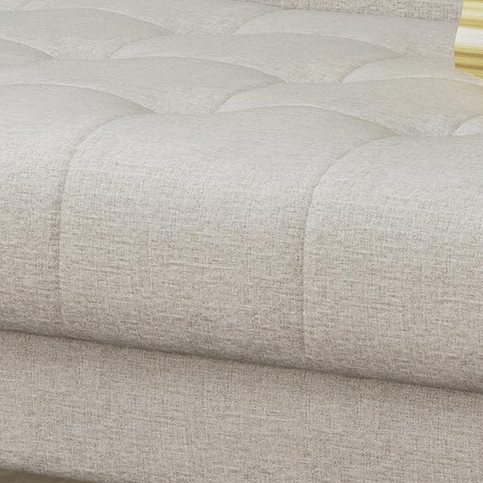Christopher Knight Home Aidan Mid Century Modern Tufted Fabric Sofa, Beige - LeafyLoom