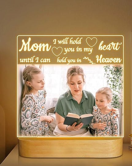 Attivolife Gift for Mother - Acrylic Photo Frame with Warm Color LED Light, Desk Display 4x6 Picture, Best Present for Mom Birthday Mother's Day Valentine Day - LeafyLoom