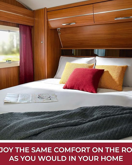 Mellanni RV Short Queen Sheets - 4 PC Iconic Collection Bedding Sheets & Pillowcases - Hotel Luxury, Extra Soft, Cooling Bed Sheets - Deep Pocket up to 10 inch (RV/Short Queen, White) - LeafyLoom