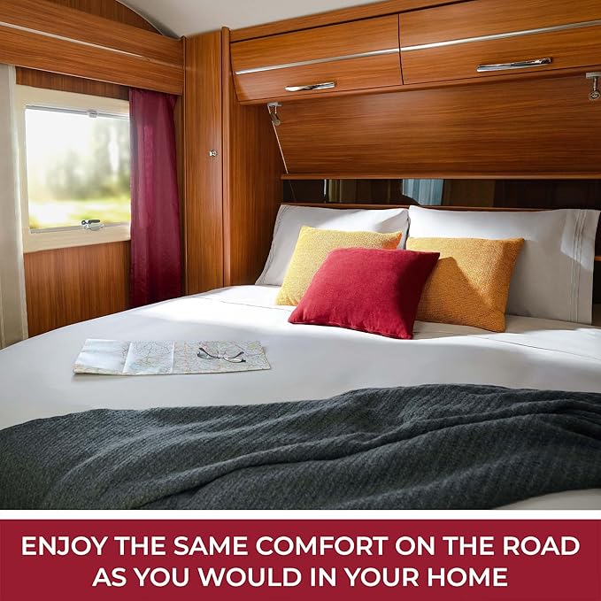 Mellanni RV Short Queen Sheets - 4 PC Iconic Collection Bedding Sheets & Pillowcases - Hotel Luxury, Extra Soft, Cooling Bed Sheets - Deep Pocket up to 10 inch (RV/Short Queen, Brick Red) - LeafyLoom