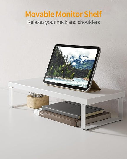 BANTI L Shaped Desk with Shleves, 50.4 inch Large Corner Desk with Two Storage, Space Saving, Easy to Assemble, White - LeafyLoom
