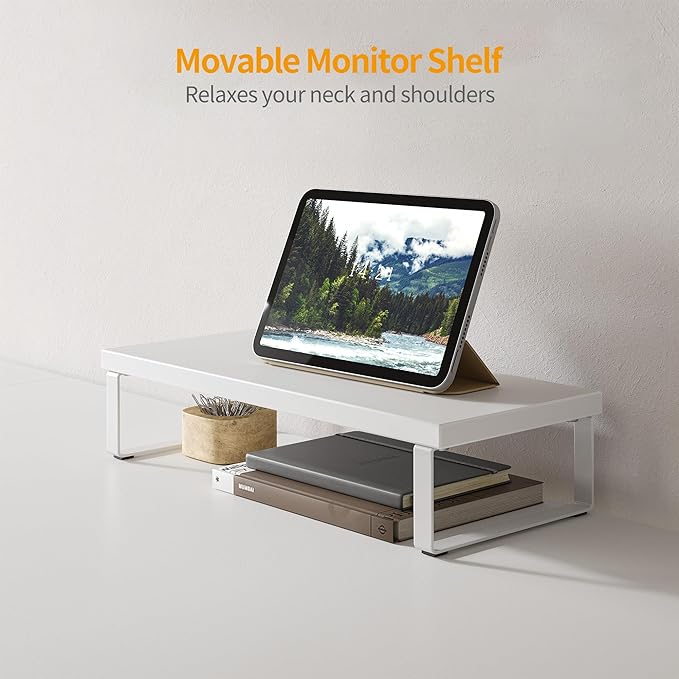BANTI L Shaped Desk with Shleves, 58 inch Large Corner Desk with Two Storage, Space Saving, Easy to Assemble, White - LeafyLoom