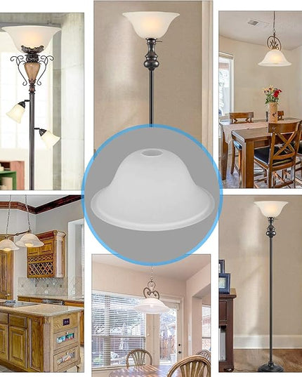 Giluta Small Floor Lamp Glass Shade Replacement Globe -Fitting Opening 1.625" Modern Frosted Style Light Fixture Shade, Height: 4.13 inches, Width: 9.45 inches. Lipless - LeafyLoom