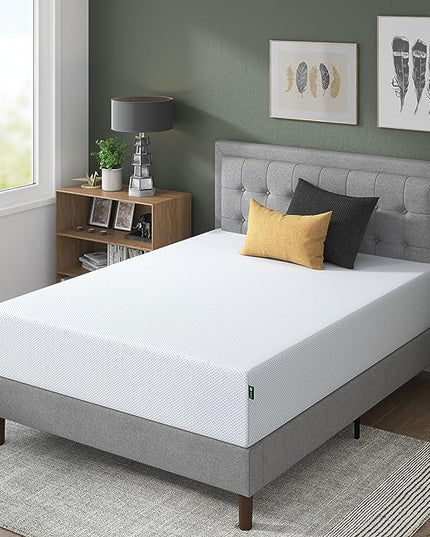 ZINUS 12 Inch Green Tea Cooling Gel Memory Foam Mattress, Queen, Fiberglass Free, Cooling Gel Foam, Pressure Relieving, CertiPUR-US Certified, Mattress in A Box, White - LeafyLoom
