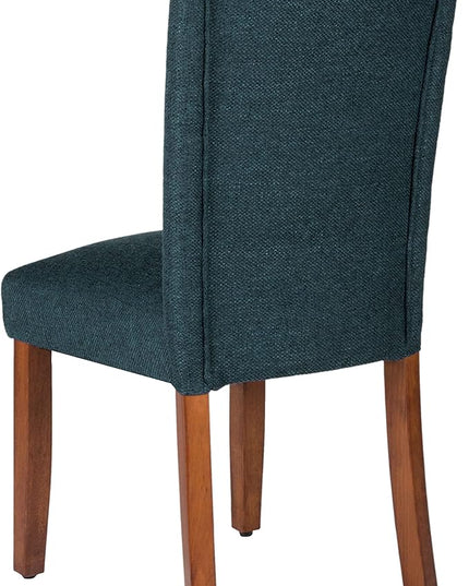 HomePop Parsons Classic Upholstered Accent Dining Chair, Set of 2, Navy - LeafyLoom
