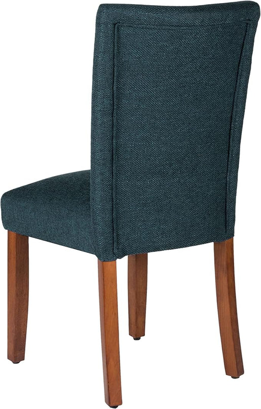 HomePop Parsons Classic Upholstered Accent Dining Chair, Set of 2, Navy - LeafyLoom
