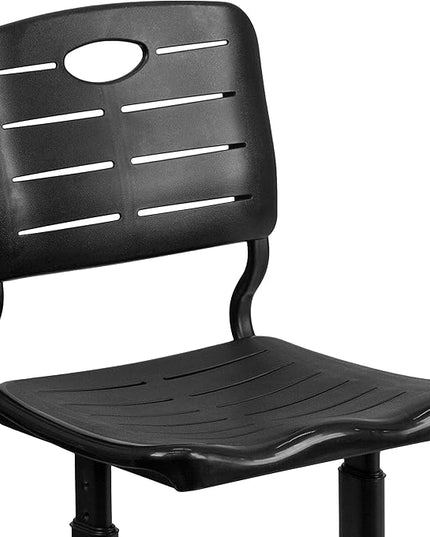 Flash Furniture Nila Set of 6 Adjustable Height Black Student Chairs with Black Pedestal Frames - LeafyLoom