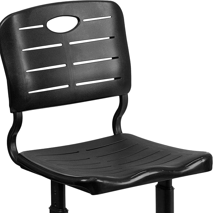 Flash Furniture Nila Set of 6 Adjustable Height Black Student Chairs with Black Pedestal Frames - LeafyLoom