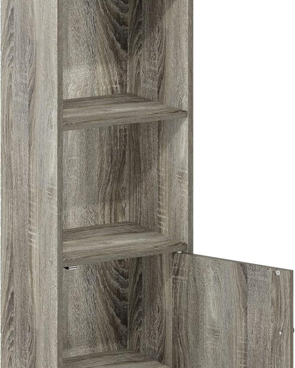 Furinno Luder Shelf Bookcase with 1 Door Storage Cabinet, French Oak - LeafyLoom
