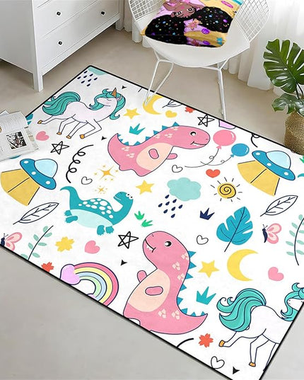 Dinosaur Rugs for Boys Bedroom - Dinosaur Room Decor for Boys Kids Area Rug Dinosaur Rug Boys Rugs for Bedroom Dinosaur Carpet Rugs Kids Play Rugs Cute Cartoon Dinosaur Decor,3'×5' - LeafyLoom