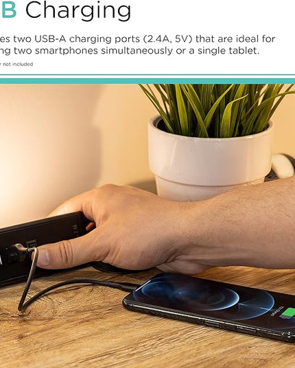 Cordinate LED Light Fixture, Charging Station, Adjustable Light Settings, Wall Installation or Tabletop, Dorm Room Essential, Office, Kitchen, and Bedroom Light, 51766 - LeafyLoom