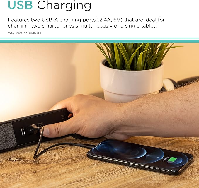 Cordinate LED Light Fixture, Charging Station, Adjustable Light Settings, Wall Installation or Tabletop, Dorm Room Essential, Office, Kitchen, and Bedroom Light, 51766 - LeafyLoom