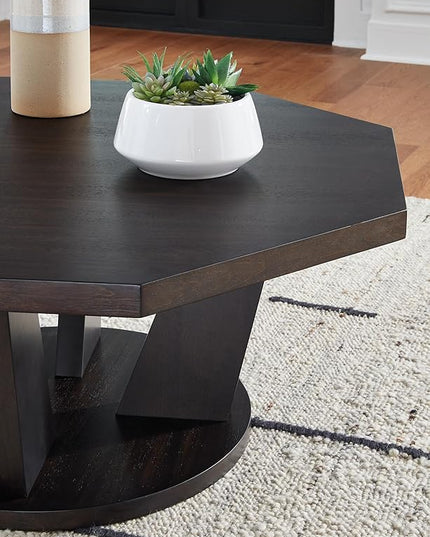 Signature Design by Ashley Chasinfield Modern Cocktail Table for Living Room, Dark Brown - LeafyLoom