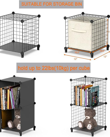 HOMIDEC Cube Storage, Storage Shelves 9 Cube Bookshelf Bookcase Closet Organizer and Storage Wire Storage Cube Multi-Use DIY Storage Cube Shelf for Books, Toys, Clothes, Tools - LeafyLoom