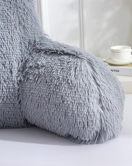 Aimuan Reading Pillow Bed Rest Wedge Large Adult Backrest Pillow with Arms Back Support for Sitting Up in Bed Cushion Incline Rest Sleeping Snoring Pillow,Light Grey Standard - LeafyLoom