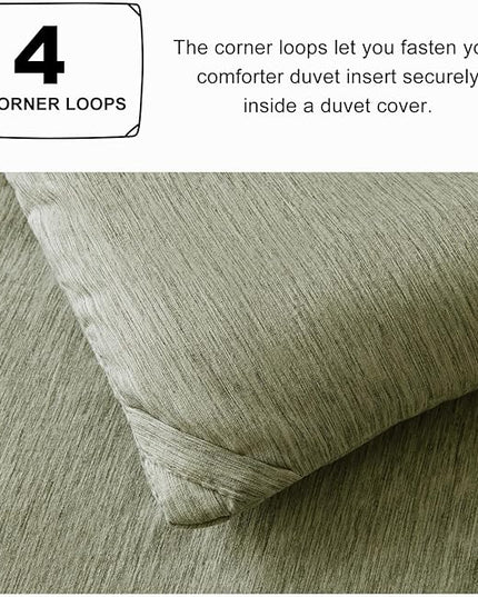 CozyLux King Size Comforter Set - 3 Pieces Olive Green Soft Luxury Cationic Dyeing Bedding Comforter for All Season, Breathable Lightweight Fluffy Boho Bed Sets with 1 Comforter and 2 Pillow Shams - LeafyLoom